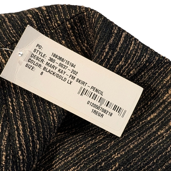 Mary Kay By Twinhill Black and Gold Pencil Skirt Size 6 - Picture 5 of 10